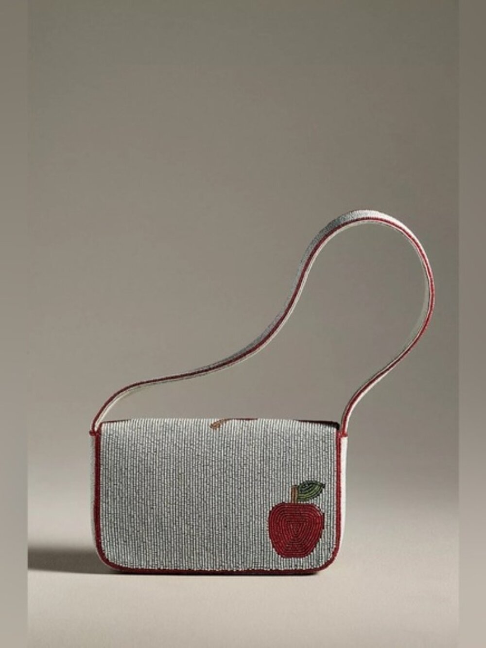 Anthropologie The Fiona Beaded Bag Food & Drink Edition Apple one size - Picture 2 of 3
